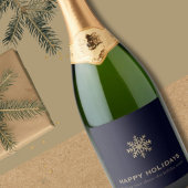 Snowflake Vakantie Champagne Label Sparkling Wijnetiket