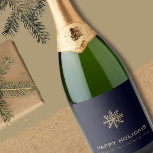 Snowflake Vakantie Champagne Label Sparkling Wijnetiket
