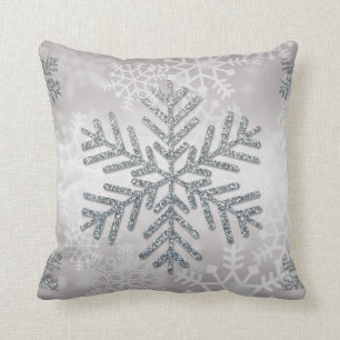 Snowflake van de feestdag met zilver Glitter Kussen