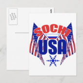 Snowflake van Sochi USA Briefkaart (Voorkant / Achterkant)