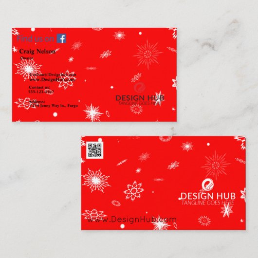 Snowflake visitekaartje voor kerstmis (Voorkant / Achterkant)