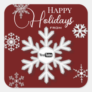 Snowflake Voeg zakelijke Logo toe Vierkante Sticker