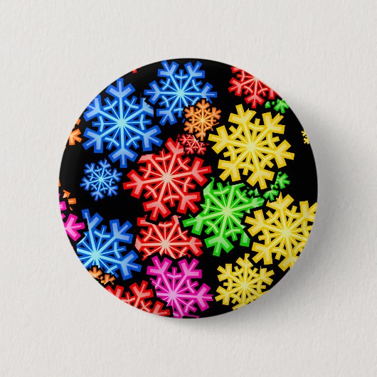 Snowflake Wallpaper Ronde Button 5,7 Cm (Voorkant)