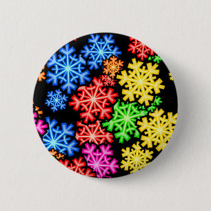 Snowflake Wallpaper Ronde Button 5,7 Cm