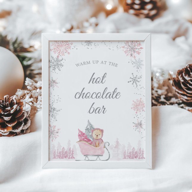Snowflake warme chocolademelk bar Baby shower teke (Creator heeft geüpload)