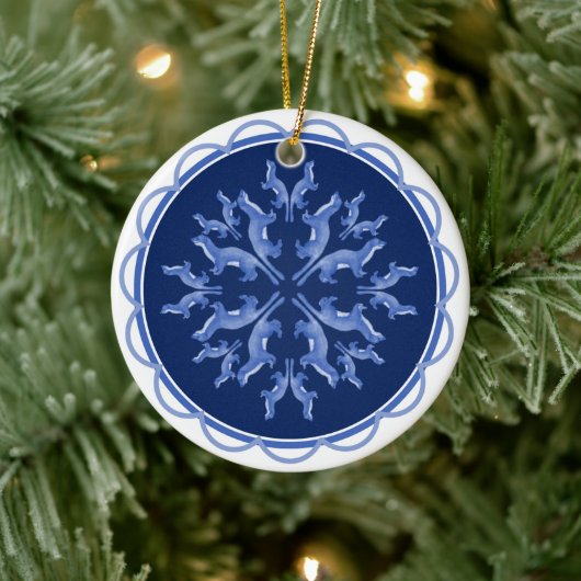 Snowflake Weasel-Ornament Keramisch Ornament (Boom)