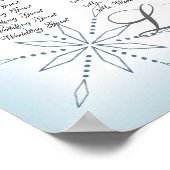 Snowflake Wedding Seating Chart Ice Blue Poster (Hoek)