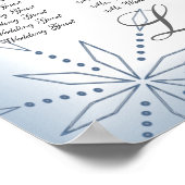 Snowflake Wedding Seding Chart Blue Poster (Hoek)