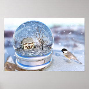 Snowflake Wereldbol afdrukken Poster