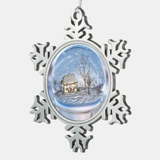 Snowflake Wereldbol Kerst Ornament (Rechts)