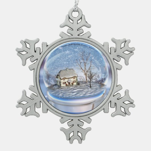 Snowflake Wereldbol Kerst Ornament (Voorkant)