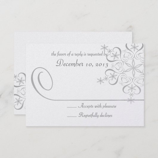 Snowflake White Elegance Response Kaart (Voorkant / Achterkant)