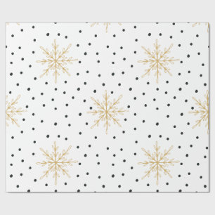 Snowflake White & Gold Wrapping Paper Cadeaupapier