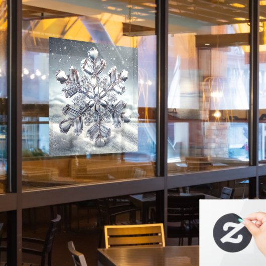 Snowflake Window Cling Raamsticker (Restaurant Raam)