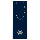 Snowflake Wine Gift Bag Wijn Cadeautas (Voorkant)