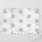 Snowflake Winter 1e verjaardag Dank u Folie kaarte Folie Uitnodiging (Achterkant)