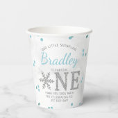 Snowflake Winter 1e verjaardag Papieren Bekers (Achterkant)