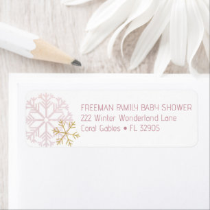 Snowflake Winter Baby shower Adreslabel – Goud Etiket