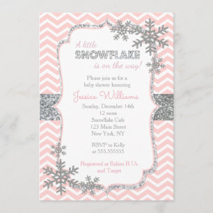 Snowflake Winter Baby Shower Invitaties Kaart