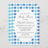 Snowflake Winter Baby shower Kaart (Voorkant / Achterkant)