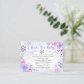 Snowflake Winter Book Request Card Books for Baby Informatiekaartje (Staand voorkant)
