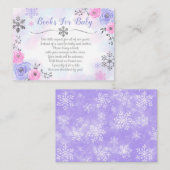Snowflake Winter Book Request Card Books for Baby Informatiekaartje (Voorkant / Achterkant)