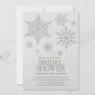 Snowflake Winter Bridal Shower Kaart