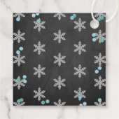 Snowflake Winter Chalkboard 1ste verjaardag Bedankjes Labels (Achterkant)