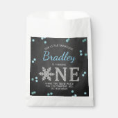 Snowflake Winter Chalkboard 1ste verjaardag Bedankzakje (Voorkant)