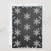 Snowflake Winter Chalkboard 1ste verjaardag Kaart (Achterkant)