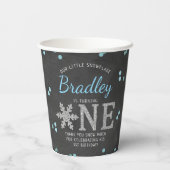 Snowflake Winter Chalkboard 1ste verjaardag Papieren Bekers (Achterkant)