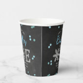 Snowflake Winter Chalkboard 1ste verjaardag Papieren Bekers (Rechts)