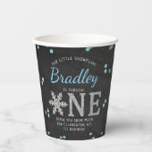 Snowflake Winter Chalkboard 1ste verjaardag Papieren Bekers (Voorkant)