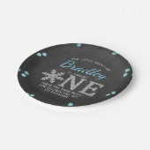 Snowflake Winter Chalkboard 1ste verjaardag Papieren Bordje (Gekanteld)