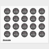 Snowflake Winter Chalkboard 1ste verjaardag Ronde Sticker (Vel)