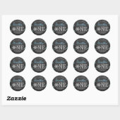 Snowflake Winter Chalkboard 1ste verjaardag Ronde Sticker (Vel)