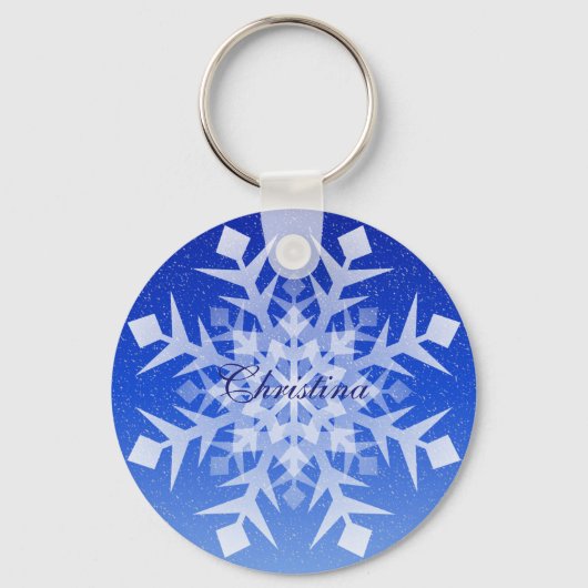 Snowflake Winter Holiday Kerstmis Sleutelhanger (Voorkant)
