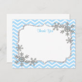 Snowflake Winter Merci Cartes (Devant / Derrière)