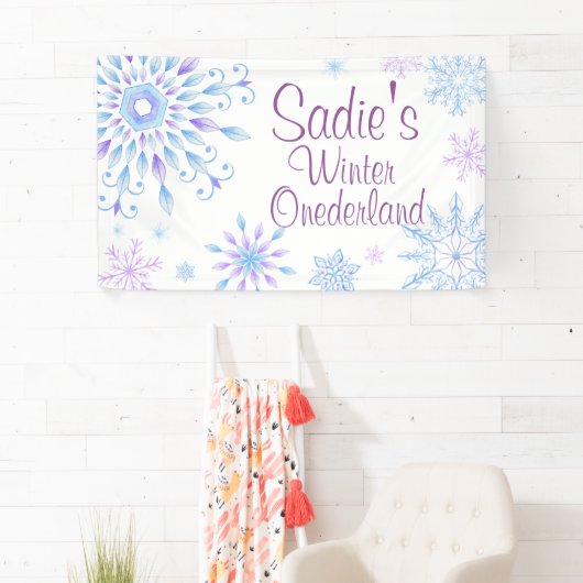 Snowflake Winter One-Derland First Birthday Spandoek (Insitu)