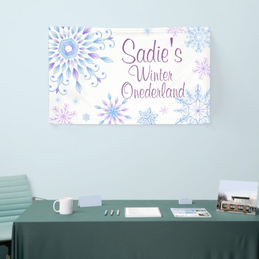 Snowflake Winter One-Derland First Birthday Spandoek (Beurs)