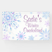 Snowflake Winter One-Derland First Birthday Spandoek (Horizontaal)