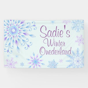 Snowflake Winter One-Derland First Birthday Spandoek