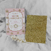 Snowflake Winter Onederland Birthday Uitnodiging