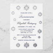 Snowflake Winter Quinceanera Folie Uitnodiging (Voorkant)