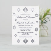 Snowflake Winter Rehearsal Dinner Folie Uitnodiging (Staand Voorkant)