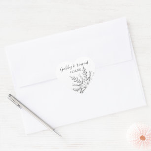 Snowflake Winter Wedding Hart Sticker