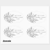 Snowflake Winter Wedding Save the Date Ovale Sticker (Vel)