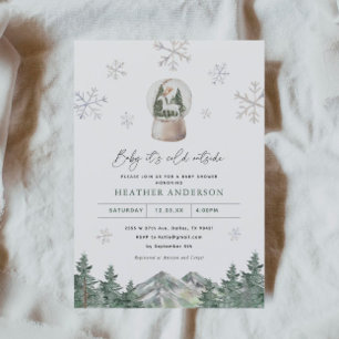 Snowflake Winter Wonderland Winter Baby shower Kaart
