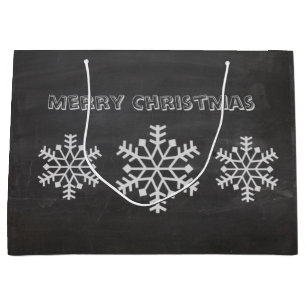 Snowflake winterkarton met kersttouwtjes large cadeauzakje