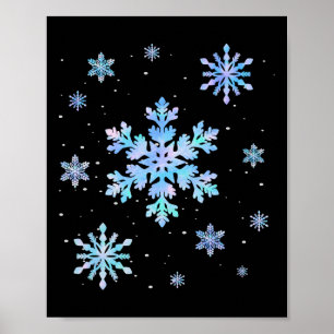 Snowflake Wintersport Ski Snowboarden Ice Schaats Poster